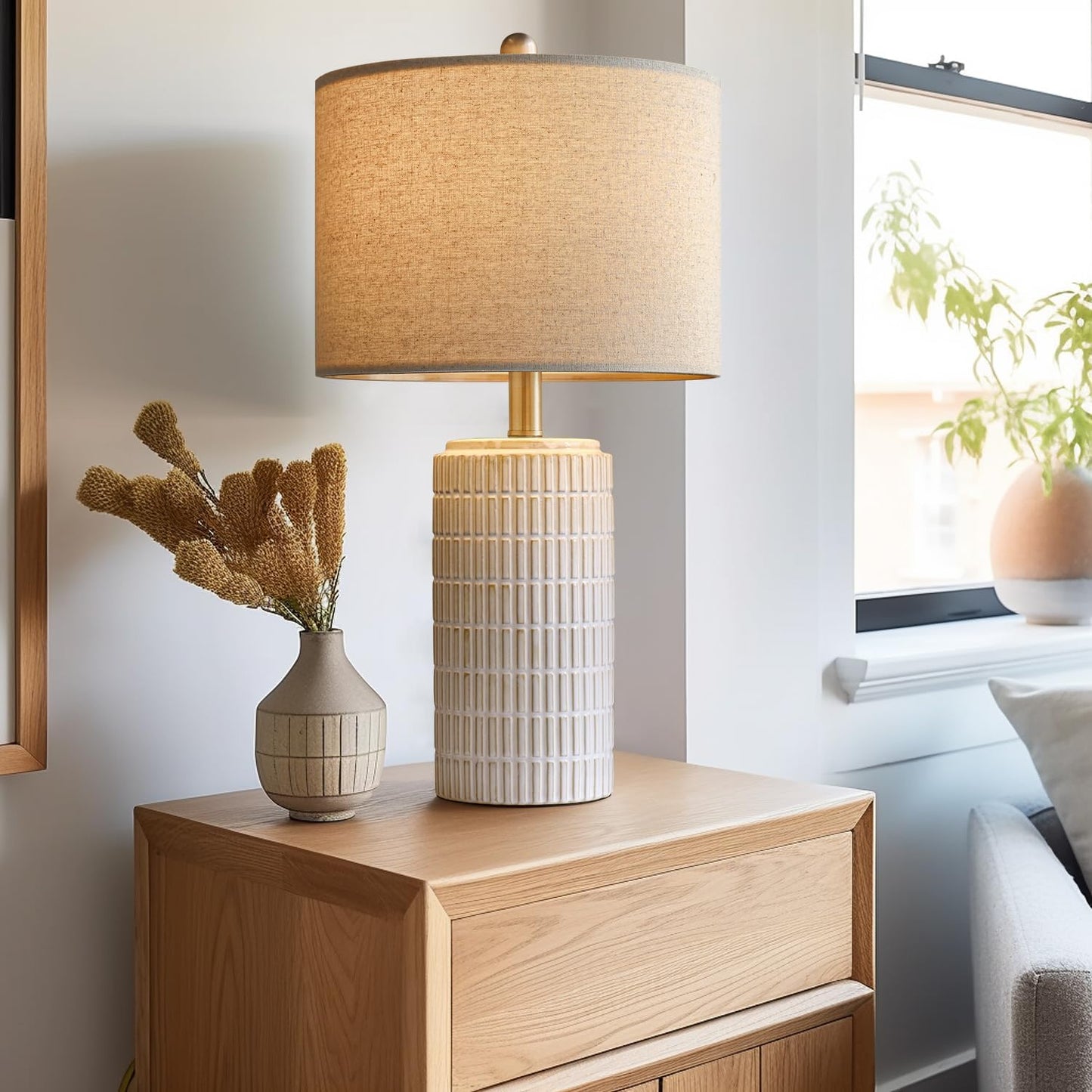 PoKat 23" Modern Ceramic Table Lamp Set of 2
