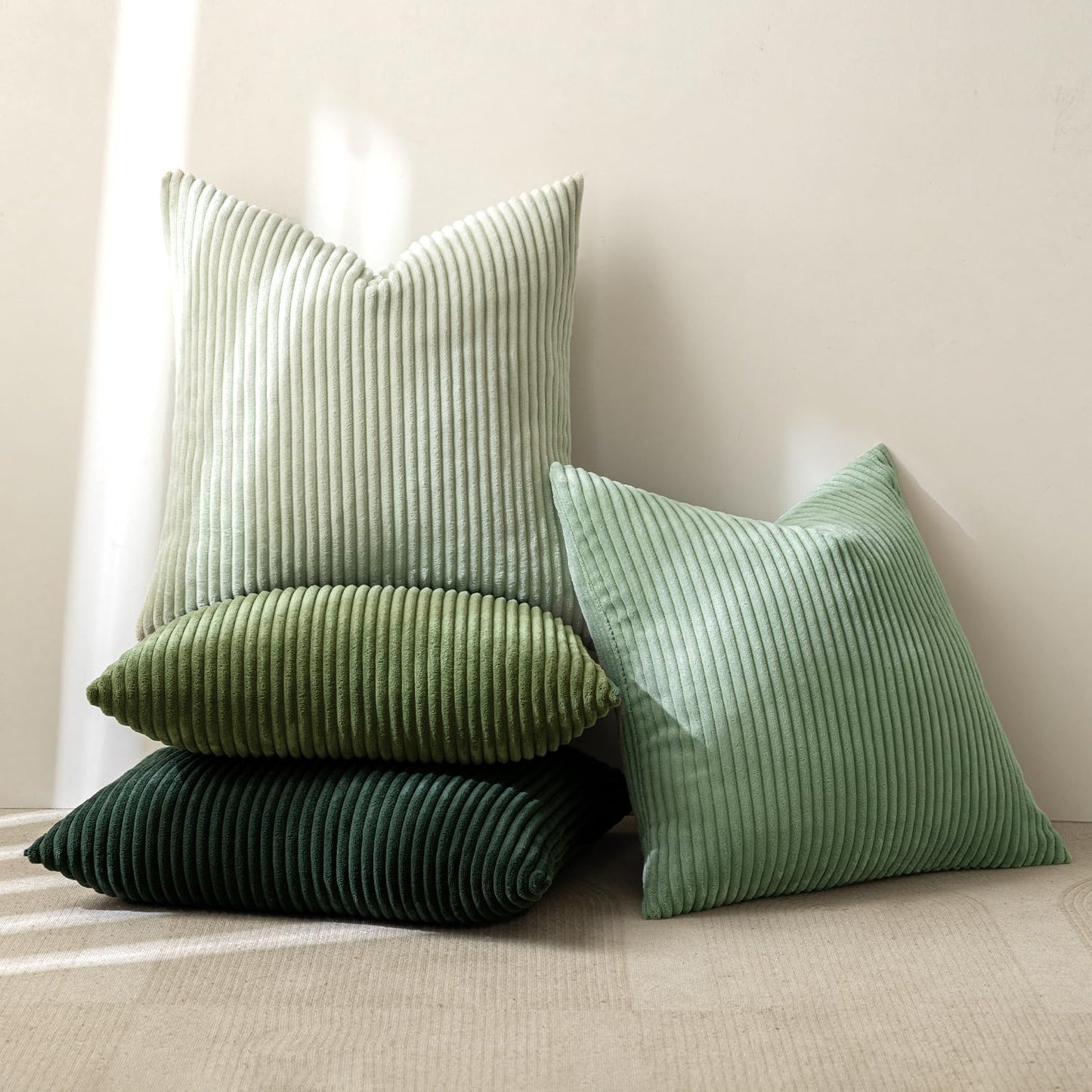 MIULEE Summer Boho Farmhouse Sage Green Throw Pillow Covers